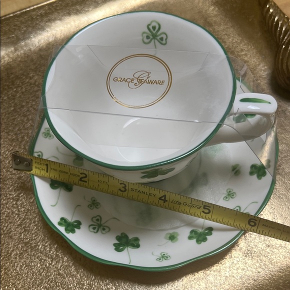 #1348**Grace Teaware Shamrock Cup and Saucer Set. St. Patrick’s Day - Picture 6 of 6